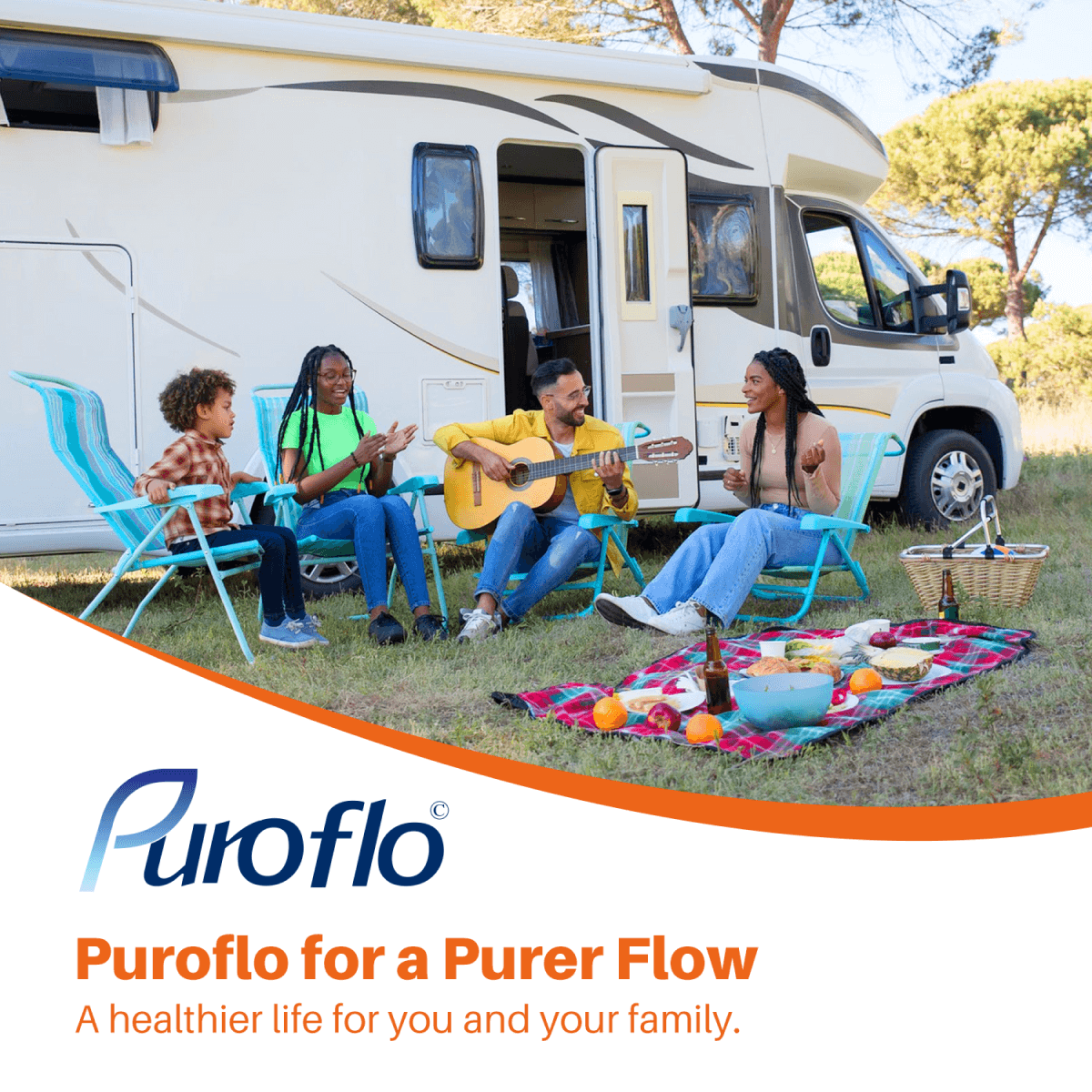 Puroflo Inline RV Water Filter with Flexible Hose Protector (2 Pack)