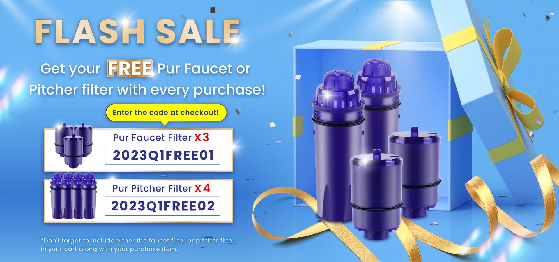 Free Pur faucet filter RF9999 or free Pur pitcher filter CRF950Z General Water Solution giveaway