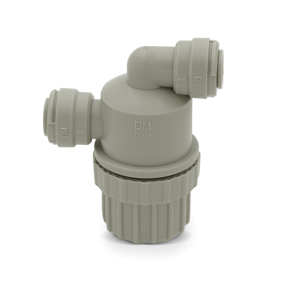DMFit ADMF Water Pump Strainer Filter Quick Connect Push-in Fitting 1/4" , 3/8", 1/2" OD Inlet / Outlet (10 Pack)