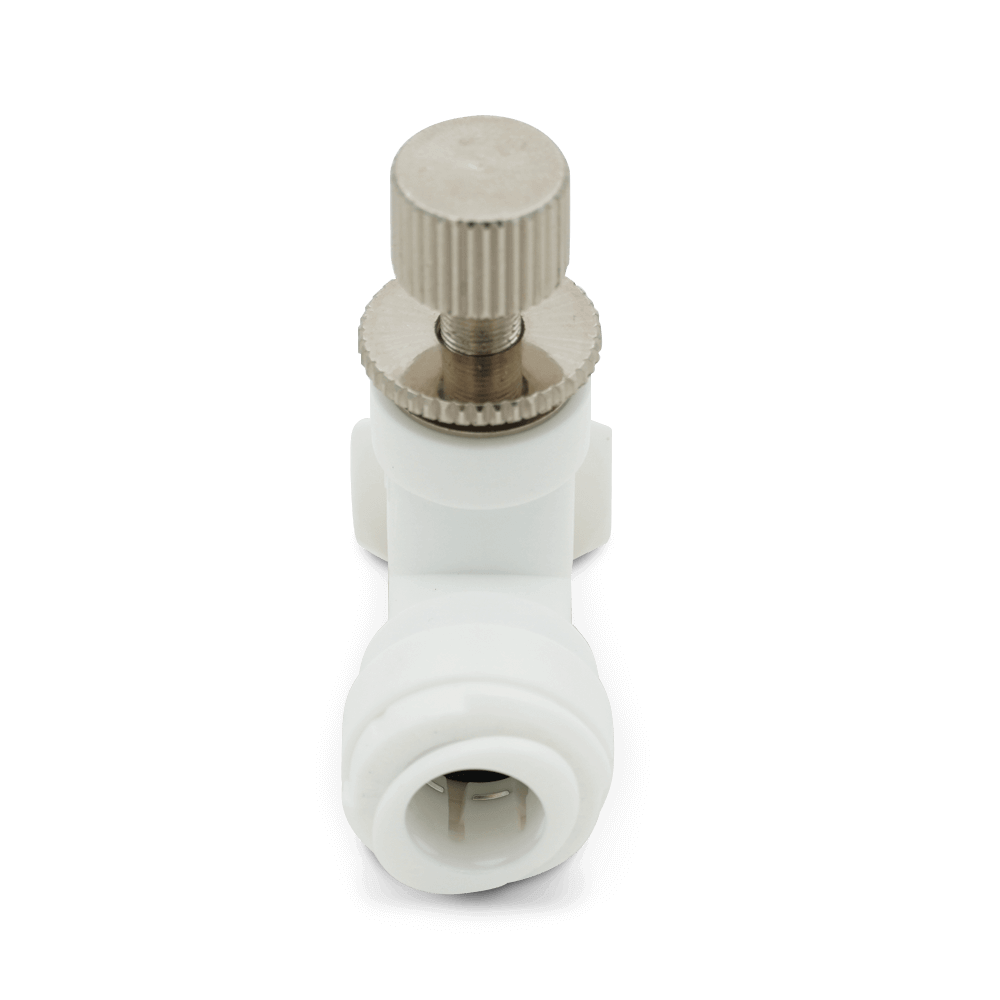 DMfit ACMC Flow Control and Adjustable Valve Male Connector Push-in 1/4", 3/8" OD - NTPF Thread OD  (10 Pack)