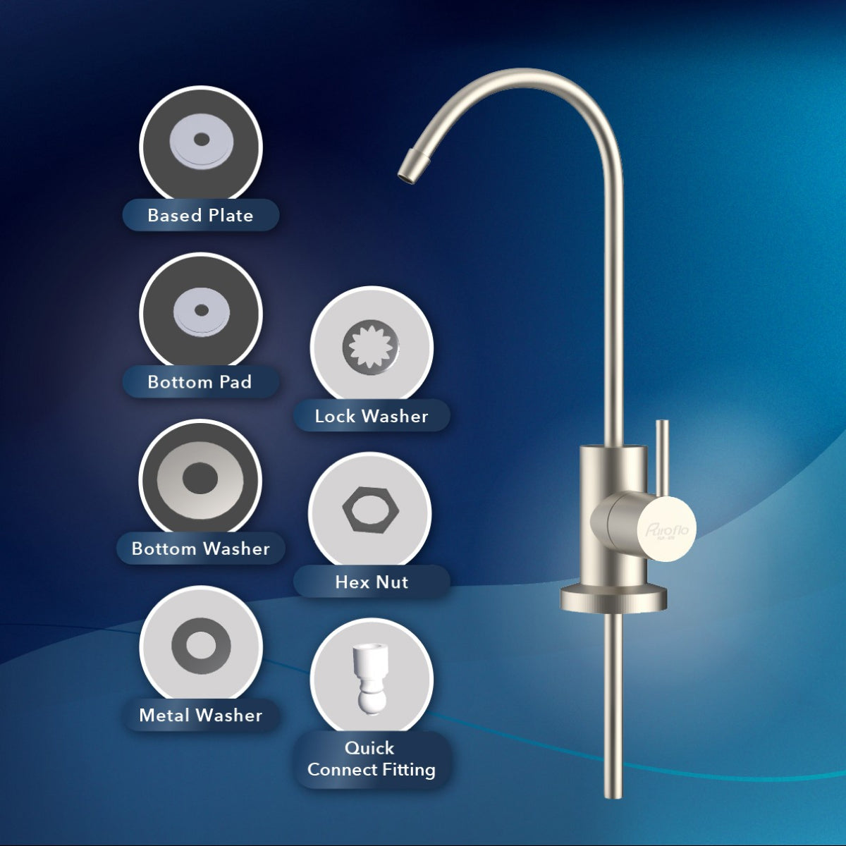 Puroflo Brushed Nickel RO Faucet FLR-878BN