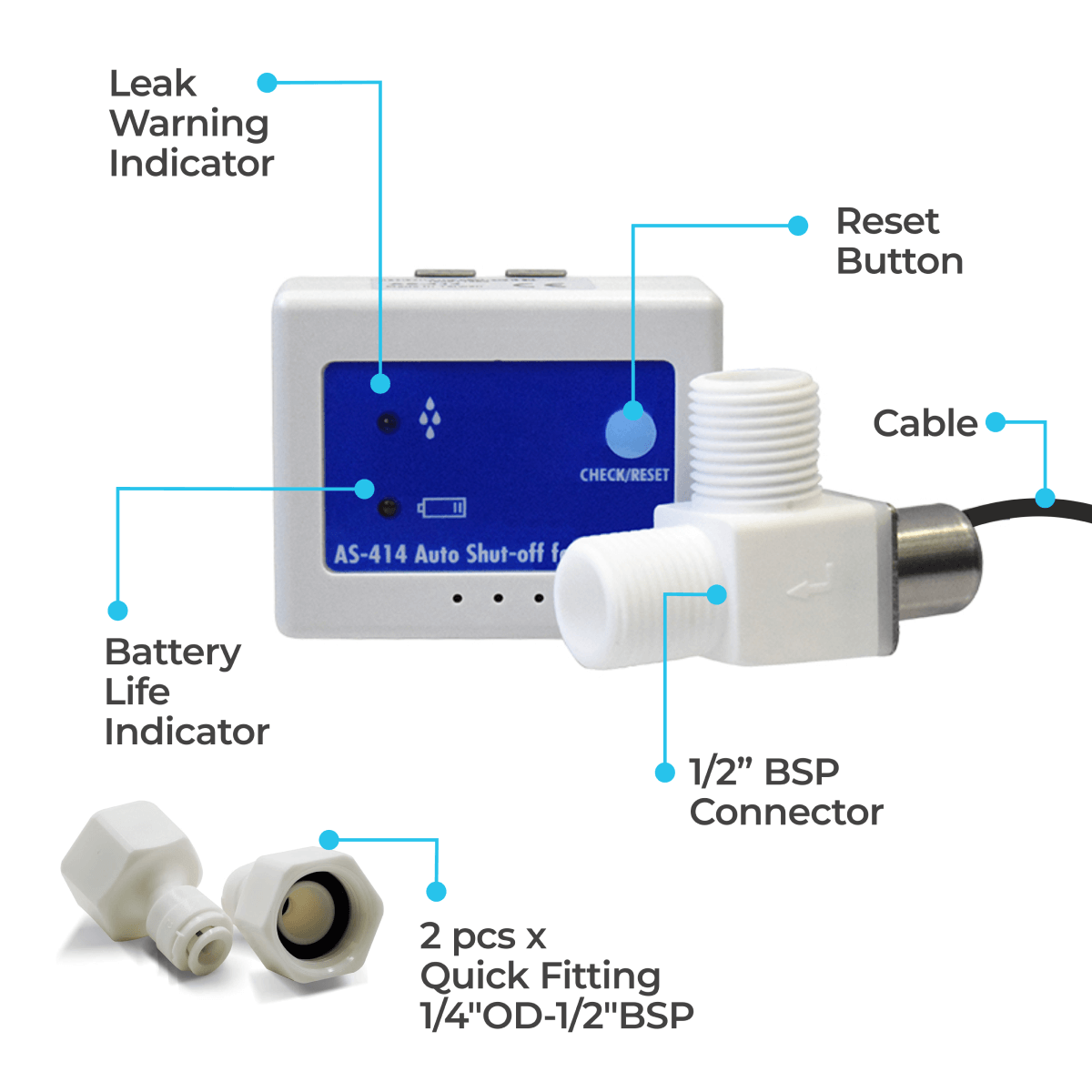 Puroflo Leak Detector, Leak Stopper for Reverse Osmosis System