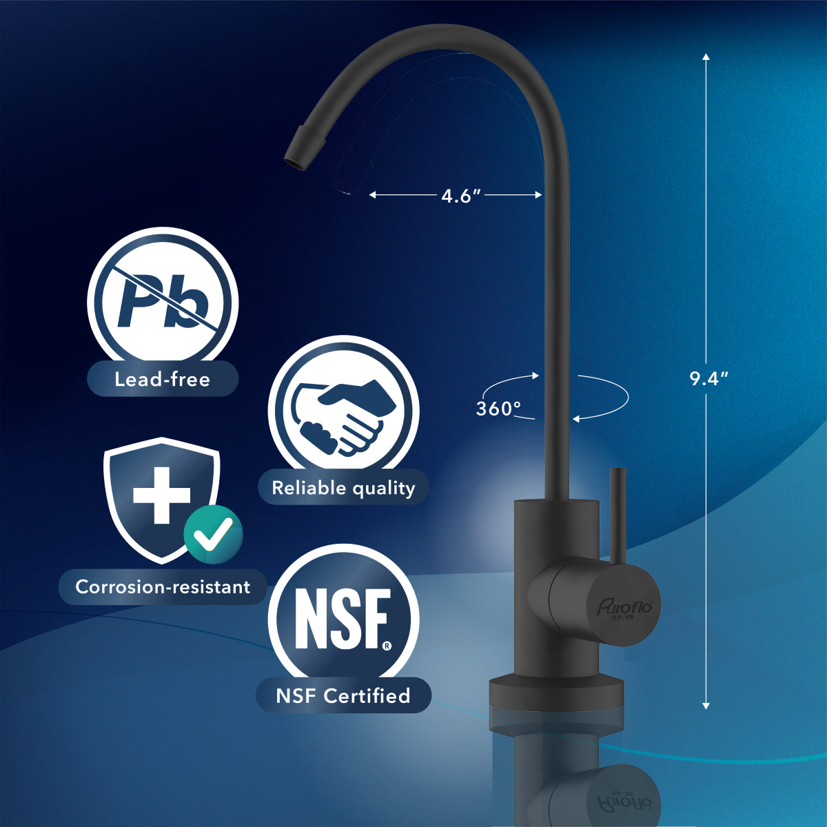 Puroflo Matte Black RO Faucet FLR-878MB