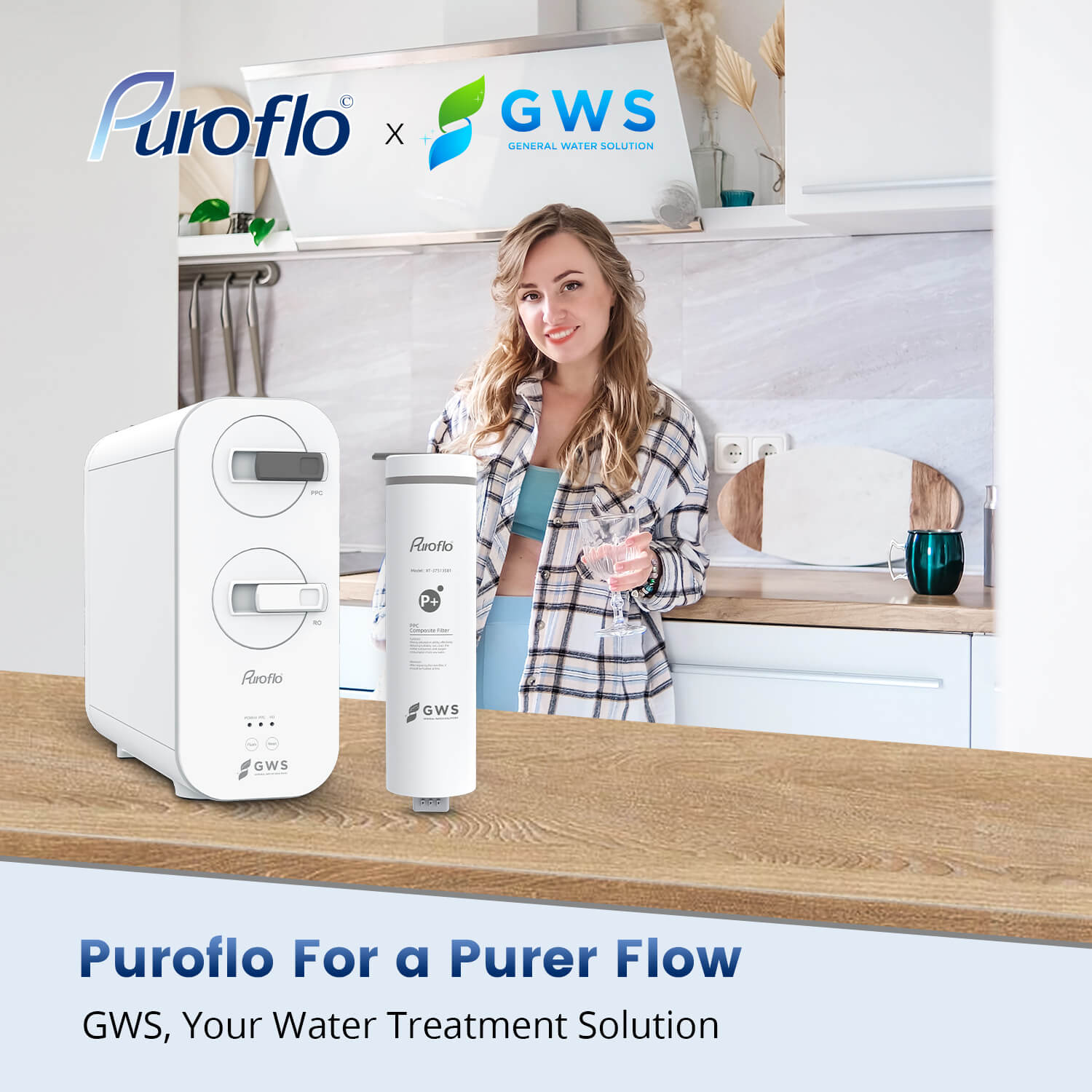 Puroflo PPC Replacement Filter, 1 Year Lifespan, Replacement for XT-600 Tankless Reverse Osmosis System, Reduces Large Particles of Impurities, Chlorine, Colors, and Odors XT-37513501 (1PACK)