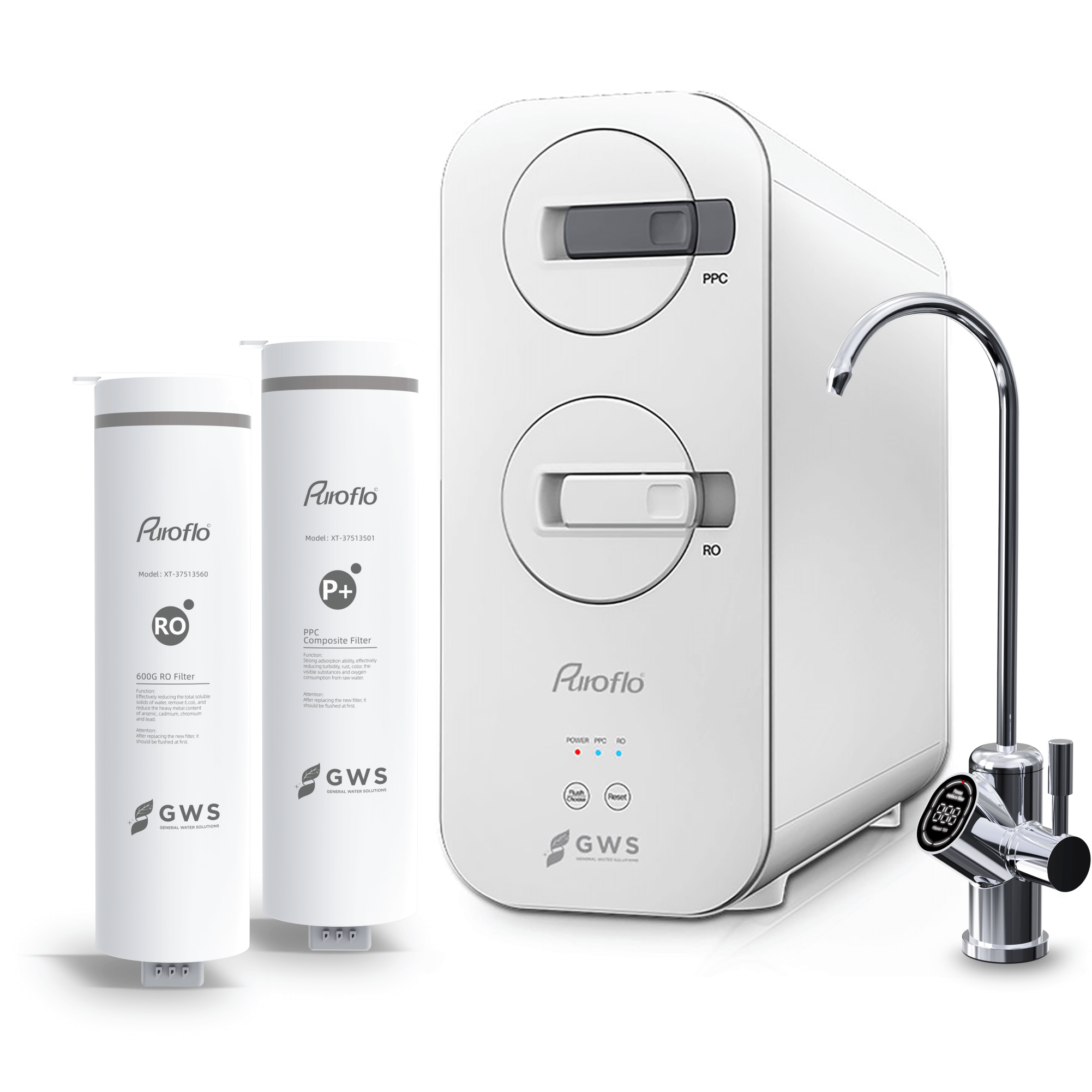 Puroflo Tankless RO System Under sink 600GPD High Capacity, Smart Faucet TDS Display, 1.5:1 Pure to Drain, Water Filter Life Reminder, Auto Flushing, Reverse Osmosis System Under Sink