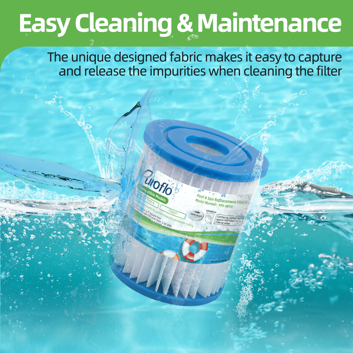 Puroflo Type H 29007E Replacement Pool Filter Cartridge for INTEX (6 Pack)